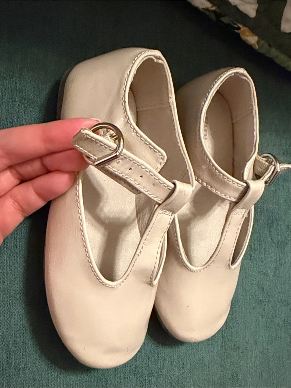 Zara Kids Cream T‑Strap Dress Shoes